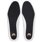 Enhance your Nike SB FC Classic Black Vivid Orange 909096002 suede skateboarding shoes with black insoles featuring white edges and an orange and white Nike SB logo—ideal for upgrading comfort with Solarsoft support.
