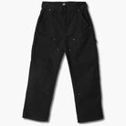 A87PE Black Double Knee Canvas Carpenter Pant by Dickies Skateboarding features a baggy fit, straight-leg cut, front and side pockets, and visible rivet details, displayed flat on a white background.
