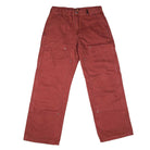 A pair of A87PE Burgundy Andorra Double Knee Canvas Carpenter Pants from Dickies Skateboarding, featuring a straight-leg baggy fit, front and side pockets, belt loops, and visible stitching, laid flat on a white background.