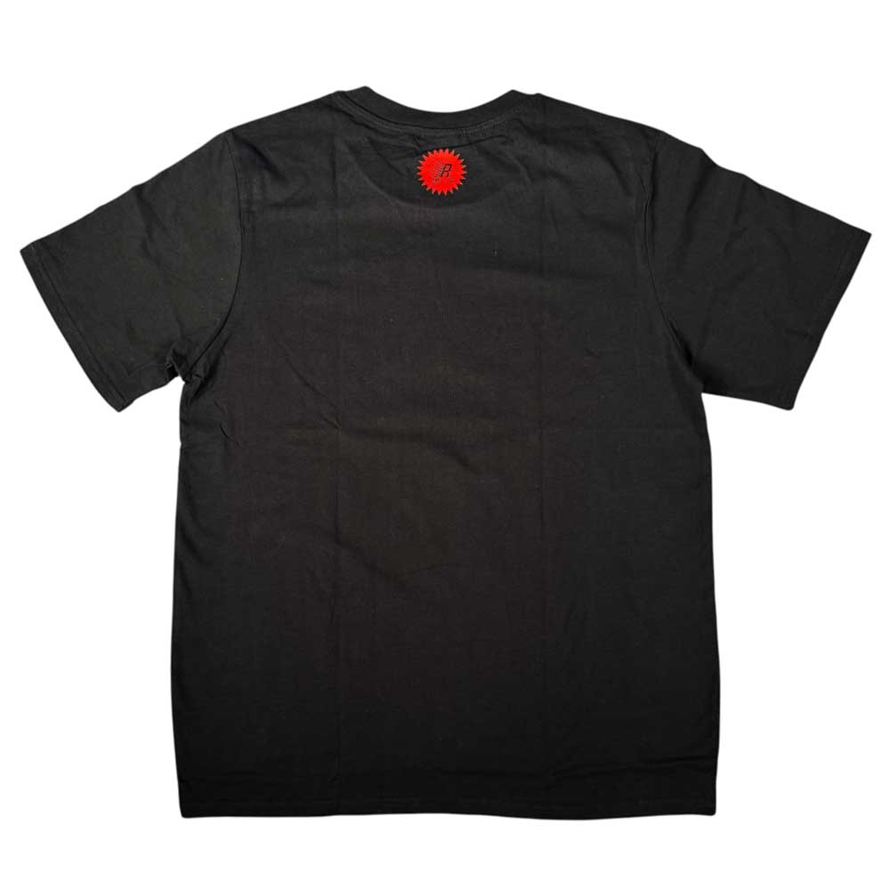 The Bronze 56K x Ice Cream Wunning Dog Tee Black is shown from the back, featuring a small red sunburst graphic near the upper center just below the collar.