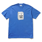 The Cash Safe Tee Royal Blue Cash Only is a heavyweight cotton t-shirt with a cash box graphic and "Cash Only" screenprinted on the front.