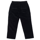 The Classic 87 Corduroy Cargo Pant Black Spitfire Wheels features two rear pockets with decorative stitching, side cargo pockets, and a relaxed, straight-leg fit for a timeless style.