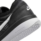 Close-up of the heel of the FV8493003 Black White PS8 Nike SB Leather Knit Shoes, showing a textured HART outsole and visible Nike swoosh logo.