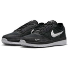 The FV8493003 Black White PS8 Nike SB Leather Knit Shoes feature a black and white design with mesh and suede upper materials, gray HART outsoles, and white swoosh logos, displayed against a white background.