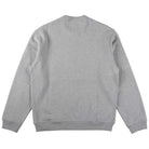 The Gray Melange Sweatshirt Thrasher Magazine x Dickies Skateboarding A88Q4 GYM is a plain light gray, heavy-weight sweatshirt shown flat from the back. It features long sleeves and ribbed cuffs, hem, and collar for a relaxed fit with no visible logos or designs.