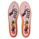 The HV1670600 University Red Black Amarillo Navy Air MAX Ishod Nike SB Skateboarding Shoes feature orange accents and insoles illustrated with candy canes, pool cues, and colorful billiard balls on a crisp white background.