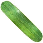The Hightower Coda Skateboards Deck 8.5x31.8 Signed Collectible features a green woodgrain design, classic shape, and visible truck mounting holes, shown from above on a white background.