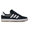 The JI 0846 Black White Gum Tyshawn 2 II Adidas Skateboarding Shoe features black leather and suede, white stripes, gold CAMPUS text, black laces, a white heel, and a brown rubber sole, shown side profile on a white background.