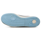 The image displays the sole of the JI0848 Granite White Tyshawn 2 II Adidas Skateboarding Leather Suede Shoes, mainly light blue with textured grip patterns and a small beige circular detail near the heel.