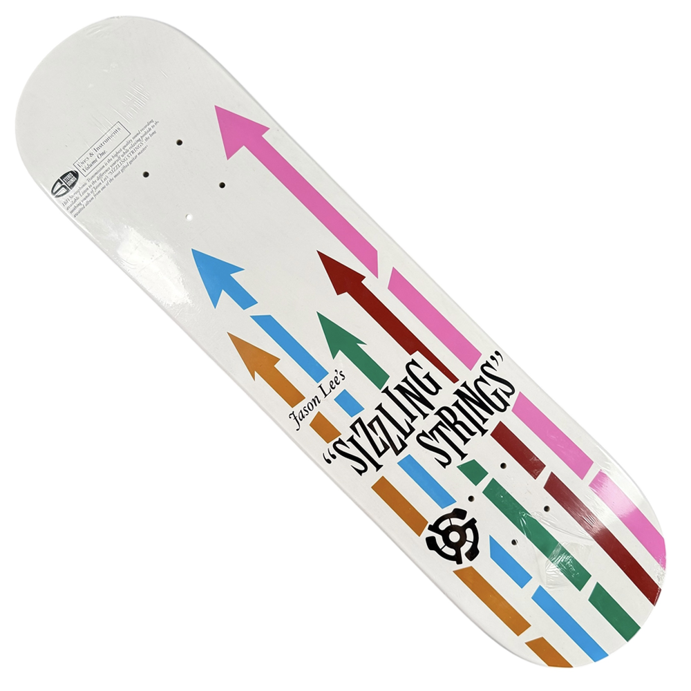 Jason Lee Sizzling Strings Stereo Skateboards Deck 7.75x30.9 White
