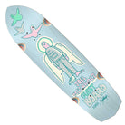 The Joel Guest Pro 8.62x32.3 Zagger Krooked Skateboard Deck features pastel art of three birds, a winged person labeled “I am half bare foot,” and handwritten “Jul Meinholz Guest Board” text, echoing vibrant Krooked vibes.