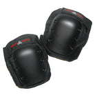 The KP Pro Capped Knee Pads Black by Triple Eight feature impact-resistant caps, contoured EVA memory foam, and adjustable straps, offering protection and comfort for activities such as skating or biking.