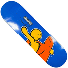 The Lance Mountain Number 119 of 350 Guest Krooked Deck 7.9x31.1 features a blue design with cartoon yellow and orange figures, "Krooked" text, and a signature—an ideal collectible for skateboard enthusiasts.