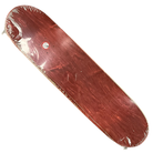 The OG Monster Toy Machine Deck 8.1x31.5 Collectible features a reddish-brown wood finish, comes new and unassembled, and is wrapped in clear plastic—a great skateboard for enthusiasts.