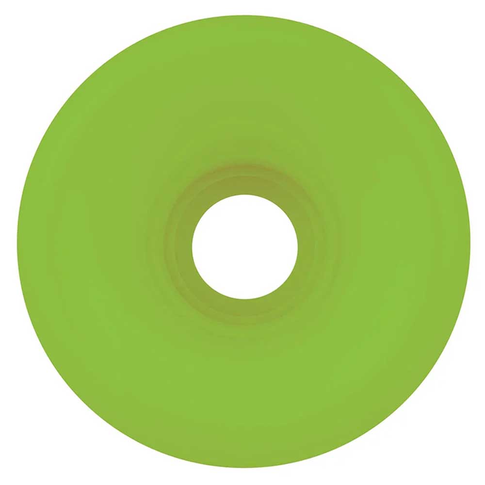 A vivid green OJ Wheels Super Juice 60mm78A skateboard wheel, circular in shape with a central hole, is shown from above against a white background.