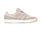 The JI0848 Granite White Tyshawn 2 II Adidas Skateboarding Shoes feature light gray suede and leather panels, gold TYSHAWN text, three stripes, plus a white and light blue rubber sole.