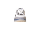 Front view of FV8493004 Grey White PS8 Nike SB Leather Knit Shoes with black accents, translucent sole, and Air Zoom cushioning, set against a plain white background.