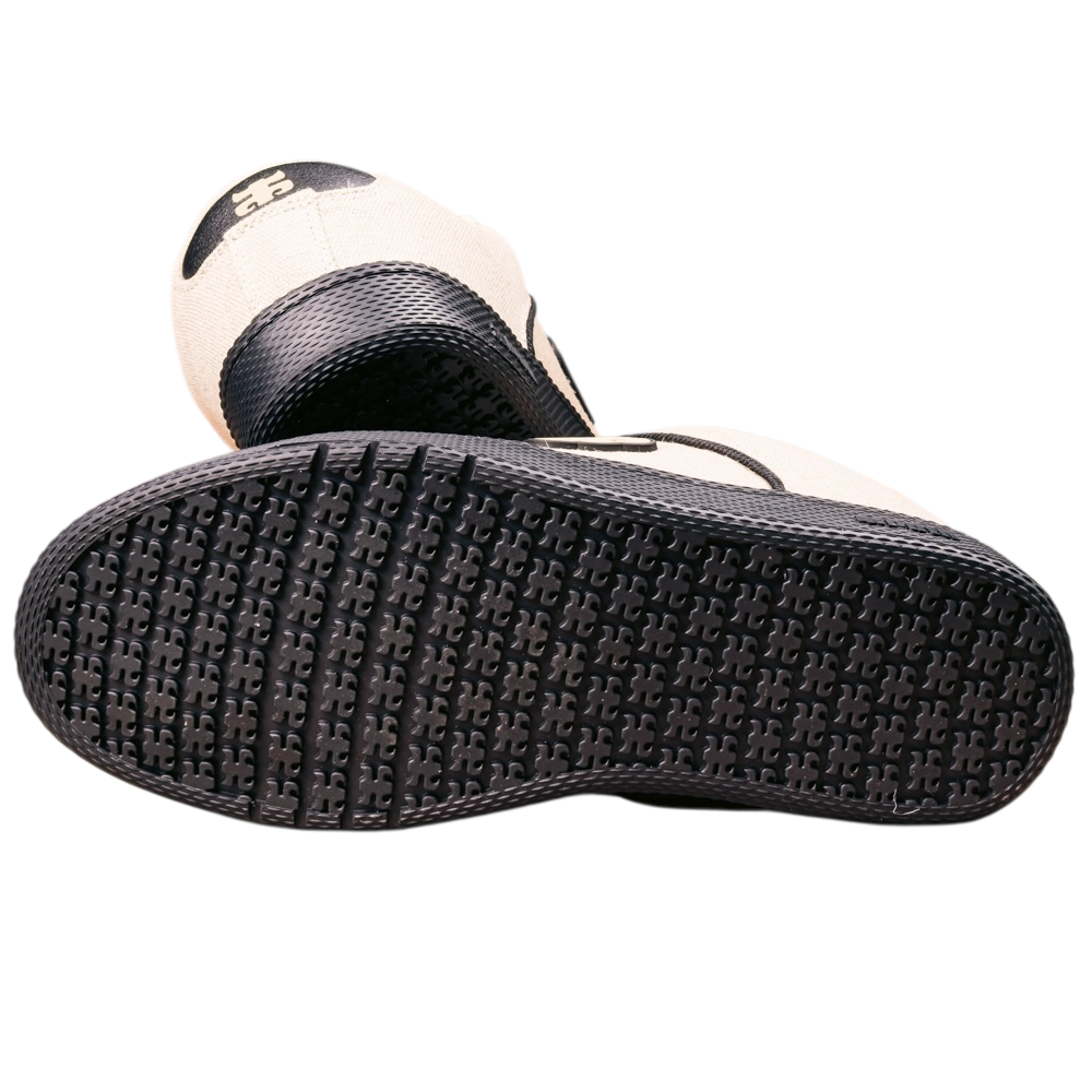 The Cricket Natural Hemp I Path Shoes Skateboarding feature black soles and durable cupsole construction for enhanced support and comfort.