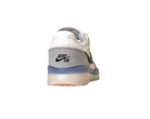 The FV8493004 Grey White PS8 Nike SB Leather Knit Shoes are shown from the back, featuring a black Nike SB logo on the heel and a translucent blue and white HART outsole.