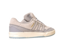 The JI0848 Granite White Tyshawn 2 II Adidas Skateboarding Shoe features light grey suede, grey side stripes, "TYSHAWN" in gold by the laces, and cream and pale blue rubber soles, shown on a white background.