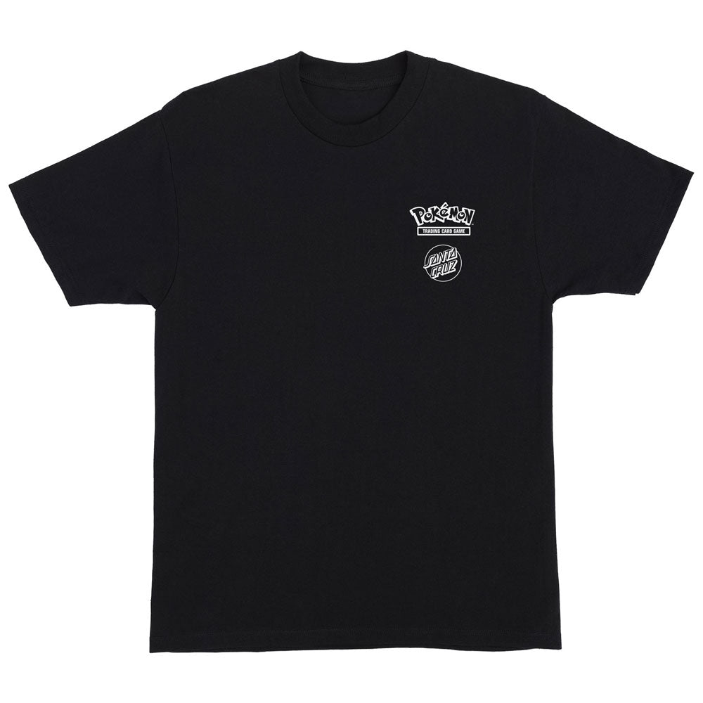 Black Pokemon Power Dot S/S Heavyweight T-Shirt Black Mens Santa Cruz with a white Pokémon Trading Card Game logo and a circular brand logo printed on the left chest.