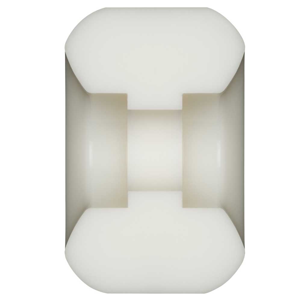 A set of Powell Peralta Dragons 97A V6 symmetrical shape skateboard wheels (56mm x 36mm, medium ride patch) is shown. The white plastic wheels have rounded edges and a central groove, resembling high rebound skateboard wheels.