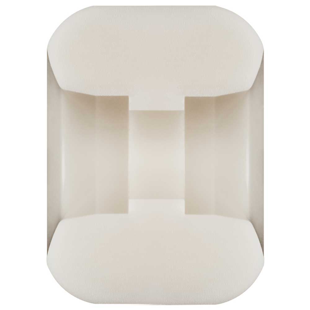 A white, square-shaped object resembling Powell Peralta Dragon Formula Neil Blender wheels, 56mm 88A, 40mm wide.