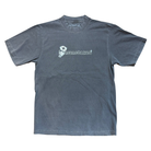 The Screw Head Tee Gray Income Taxes is a faded gray premium USA cotton T-shirt with a small cartoon skeleton graphic and “gnometaxes” in white, ideal for a laid-back streetwear vibe.