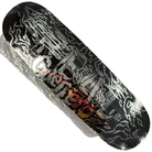 The Tommy Guerrero Silver Black Real Skateboards Deck 9x31.4 Circa 2017 is a signed collectible featuring abstract silver lines, red handwritten text at the center, and a metallic reflective finish.
