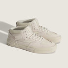 A pair of VN000D9Z2N1 Atiba Oatmeal Suede Skate Wafflecup Half Cab Vans Shoes with laces, textured Wafflecup soles, and subtle stitching details, placed side by side on a light background.