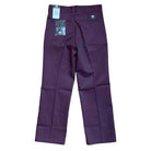 The WPSK67MR Maroon Dickies Skateboarding Pant Regular Fit Twill is shown from the back with tags on the waistband and right pocket, displayed against a white background.