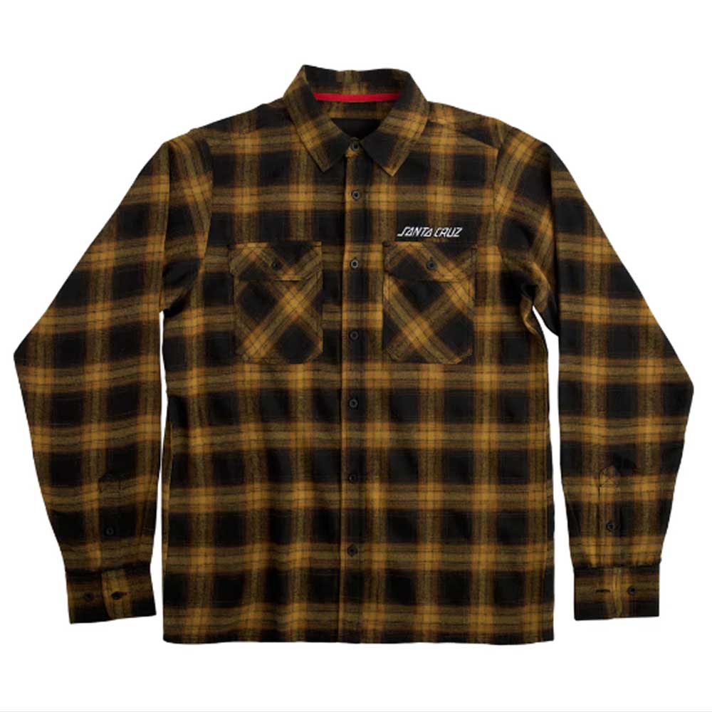 Santa Cruz Stone Longsleeve Flannel Black Brown