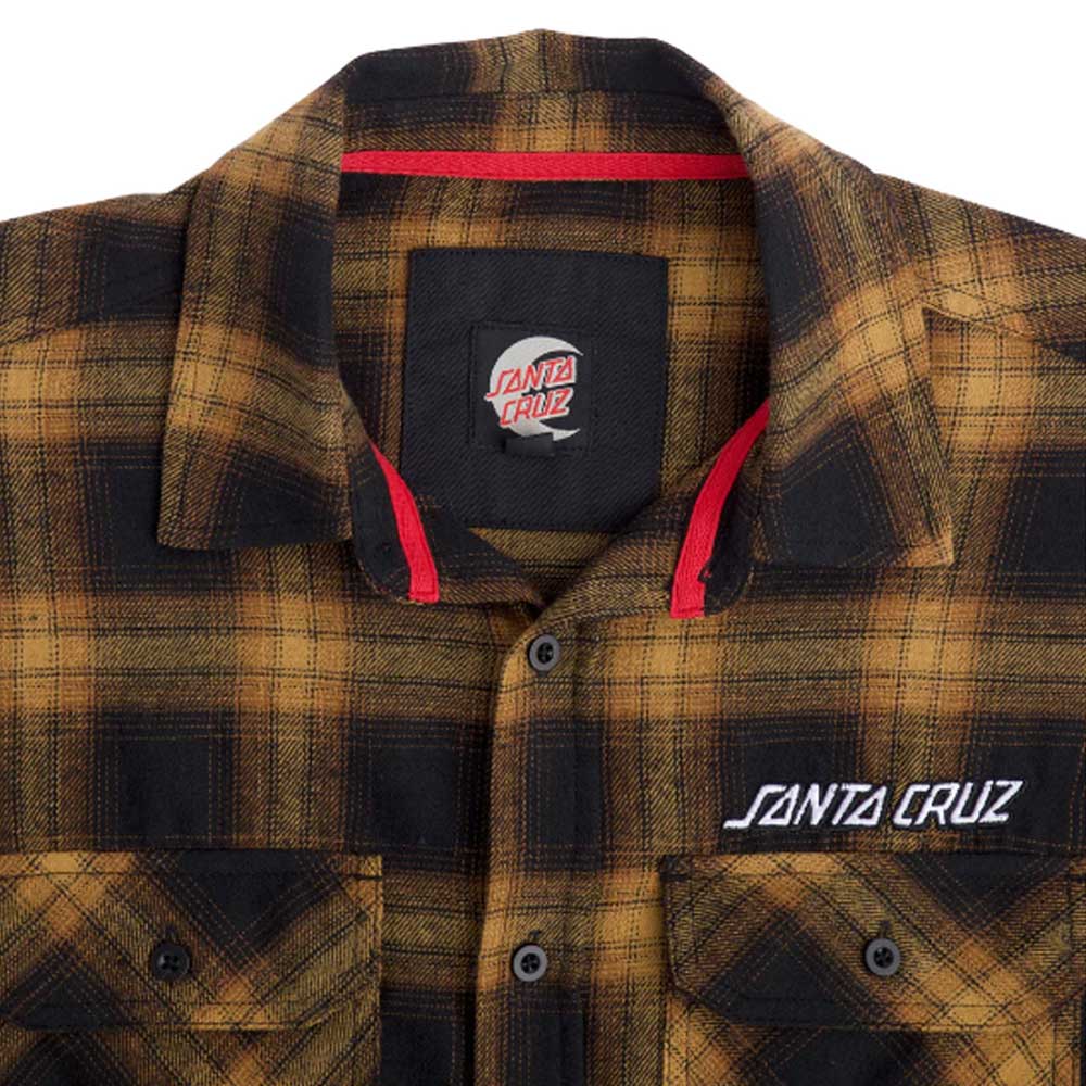 Santa Cruz Stone Longsleeve Flannel Black Brown