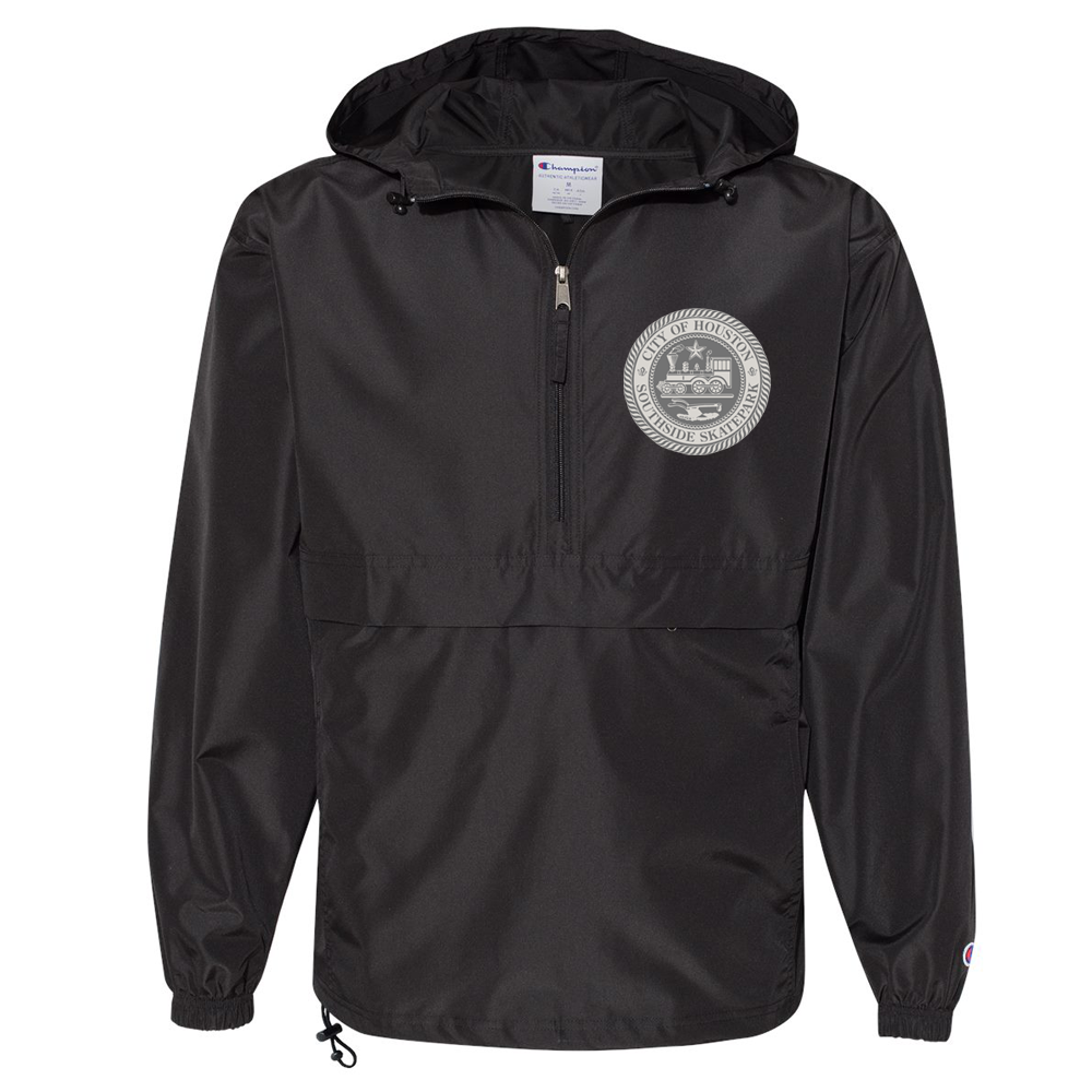 Southside COH Champion Packable Anorak Jacket Black Embroidered