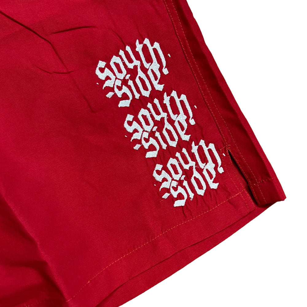 Southside Icon Water Short Embroidered Fire Red