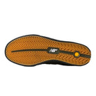 Gum rubber vulcanized outsole of a 340 IWT New Balance Numeric Suede Skateboarding Shoe with a herringbone tread pattern and a midfoot logo for impact protection.