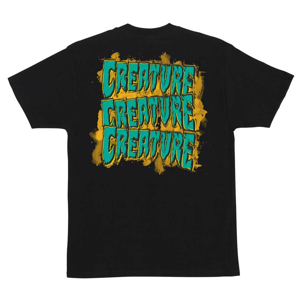 44156272 Logo Spill Heavyweight Tee Black Mens Creature