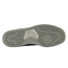 The gray rubber outsole of 480 NAD New Balance Numeric Suede Skateboarding Shoes, featuring a wavy tread pattern and a circular pivot point inspired by heritage basketball shoes.