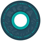 A navy skateboard wheel featuring "54mm Clouds Navy 92a Ricta Wheels" text around the edge and a "Clouds" script across the center.