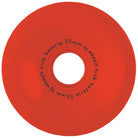The 55mm Nick Boserio Holy Angels Mini Super Juice Red 78a OJ Wheel is bright red with a central hole. "oj wheels nick boserio 55mm" is printed in black around the hole. Shown top-down on a clean, minimal background.