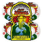 The 56mm Kendall End of the World Reissue Chubbies White 99a Slime Balls Wheels showcase a bold “Jeff Kendall” label above a volcanic blast and green monster hand, featuring earth-toned, comic-style graphics in classic Slime Balls flair.