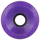 A close-up of the 60mm Kendall End of the World Reissue OG Slime Purple 78a Slime Balls Wheels, showing its speckled, glittery purple texture and black axle hole.