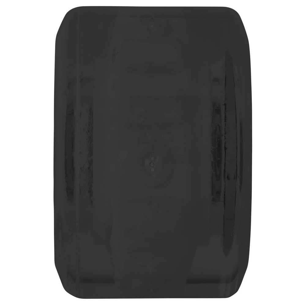 A close-up side view of a single 66mm Flame Light Ups OG Slime Black 78a Slime Balls skateboard wheel with a smooth surface, shown against a white background.