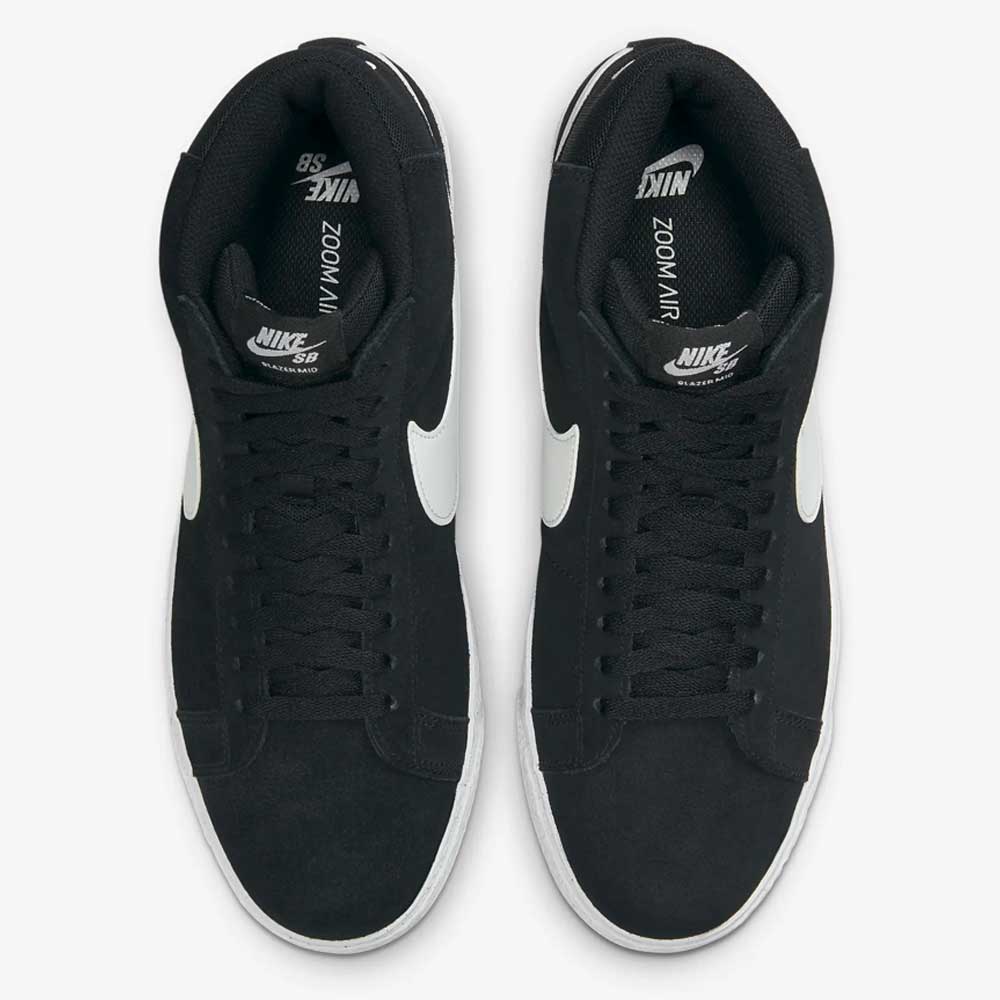 864349002 Black White Blazer Mid Nike SB Suede Skateboarding Shoes