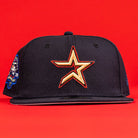 The 6am in Texas Navy Red White New Era Hat 5950 Fitted features a bold star emblem on the front and a colorful side patch, making this striking fitted cap stand out.