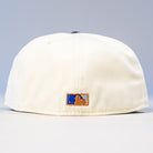 A Dark:30 New Era Chrome Black Camo Houston Astros 5950 Fitted Hat shown from the back, with a small embroidered MLB logo in blue, white, and gold near the bottom edge.