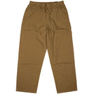 Vans Addison Barrel Olive Brown VN0010HYOVB Pants—loose-fit, straight-leg trousers with an elastic waistband and drawstring, two side pockets, and a relaxed skate-inspired silhouette—are shown laid flat on a white background, offering all-day comfort.