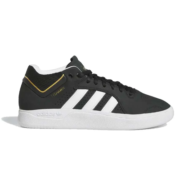 HQ2011 Adidas Tyshawn Core Black Gold Metallic Leather Shoes