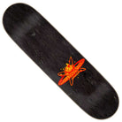 The Asta Cosmic Cat Twin Pro 8.2in x 31.6in deck from Santa Cruz Skateboards features a bold red and yellow atomic graphic with stars and the word “Santa Cruz” on the lower right side, constructed with black 7-ply maple.