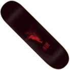 The Baekkel Torch Pro 8.6in x 32.11in Creature Skateboard Deck is black, made from 7-ply North American maple, and features a bold red wolf face graphic with "CREATURE" below it in a jagged font.